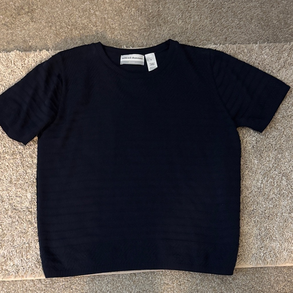 Navy Short Sleeve sweater top